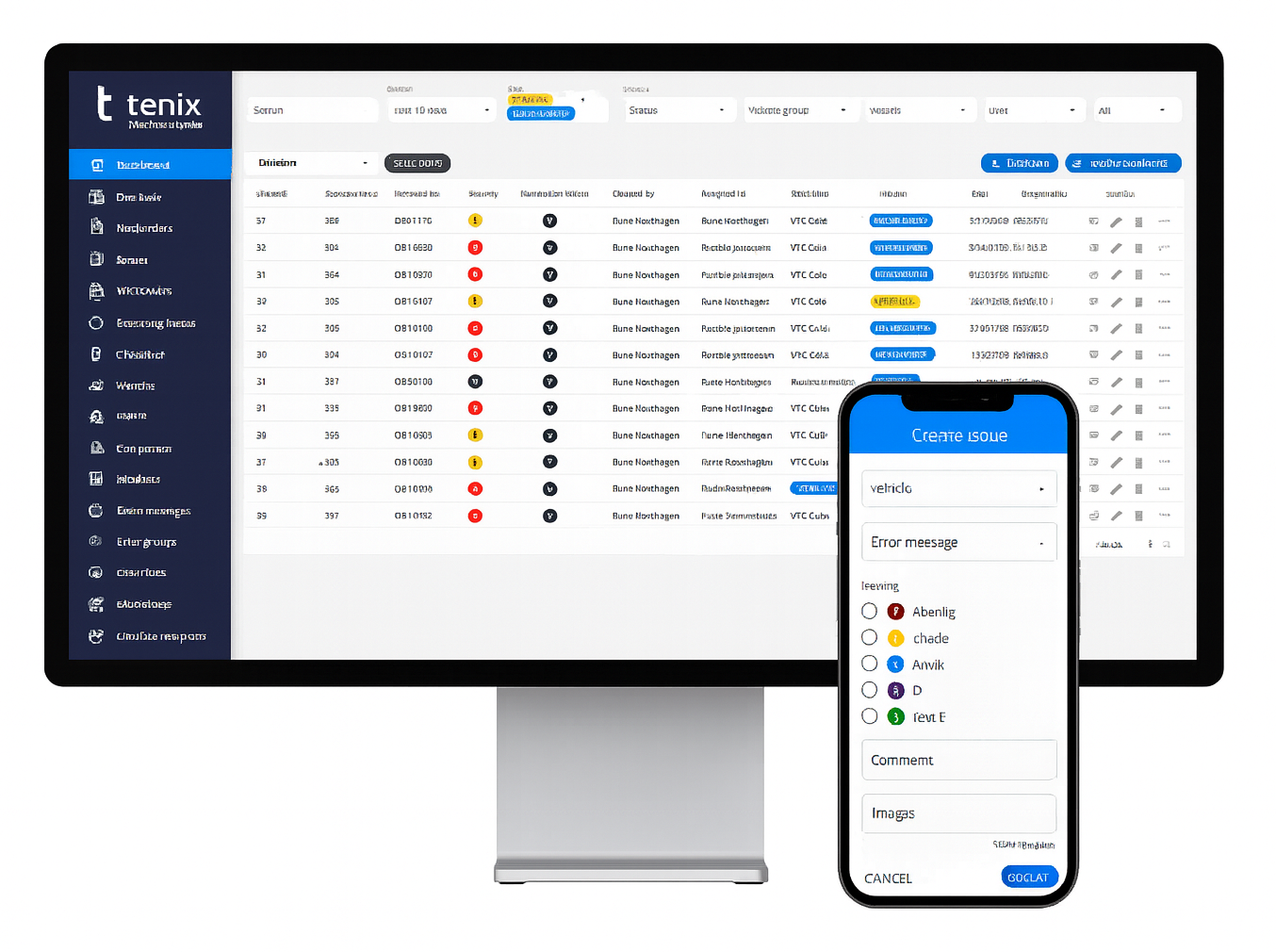 Preventive Fleet Maintenance Software, Tenix Maintenance Dashboard