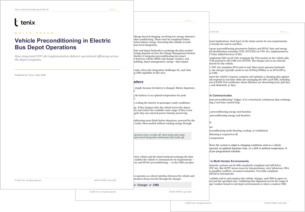 Tenix whitepaper: Vehicle Preconditioning in Electric Bus Depot Operations with VDV 261