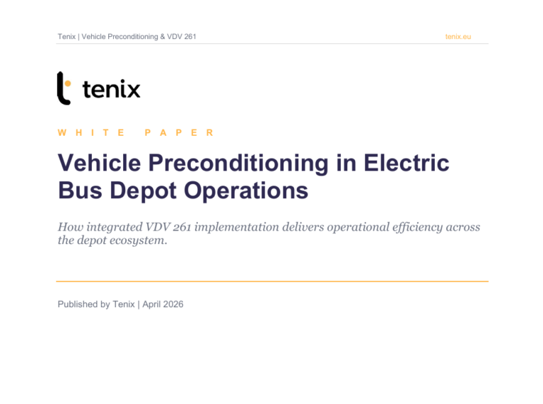 Vehicle preconditioning with VDV261. Tenix Whitepaper.